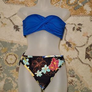 Valentine Ruched Bandeau Bikini Top,, FLORAL bottoms by Newport News